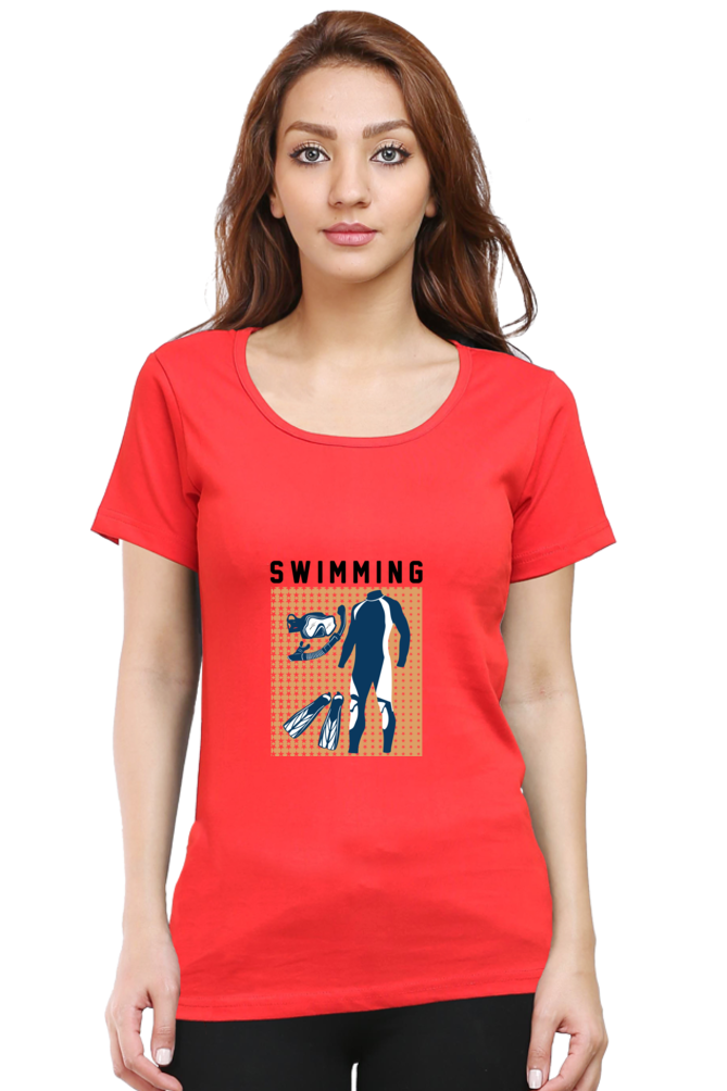 Women  Swimming Half Sleeve T-Shirt - Swimming