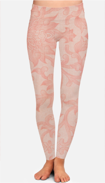 All Over Print High-Waist Floral Pink Leggings