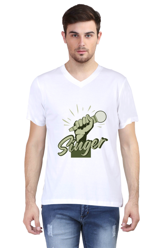 Men's V Neck T-Shirt - Singer