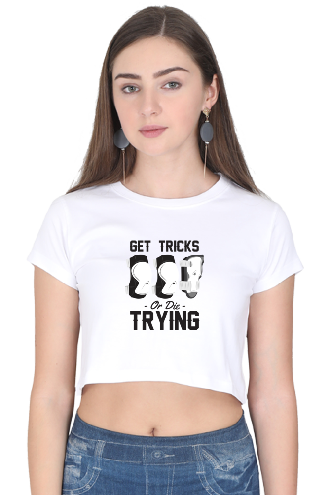 Women Skateboard Crop Top - Tricks