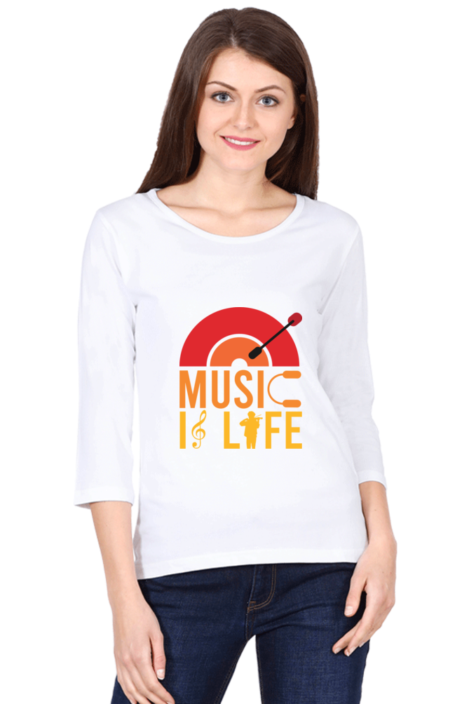 Women  Music Full Sleeve T-Shirt -  Life