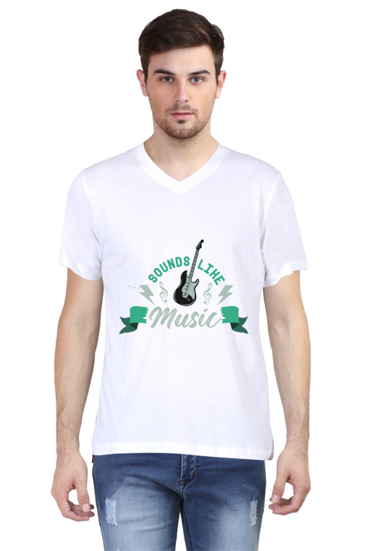 Men's V Neck T-Shirt - Sounds Like Music