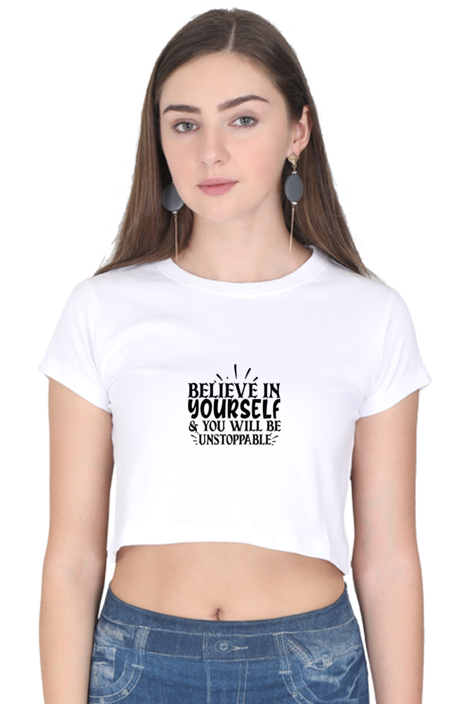 Women Motivational Crop Top - Unstoppable