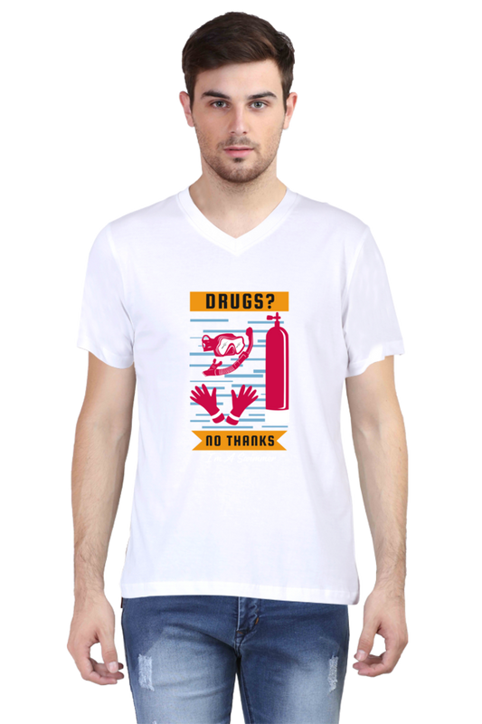 Men's Swimming V Neck T-Shirt - No Thanks