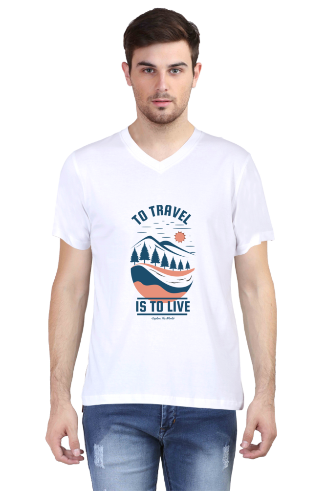 Men's Adventure V Neck T-Shirt - travel