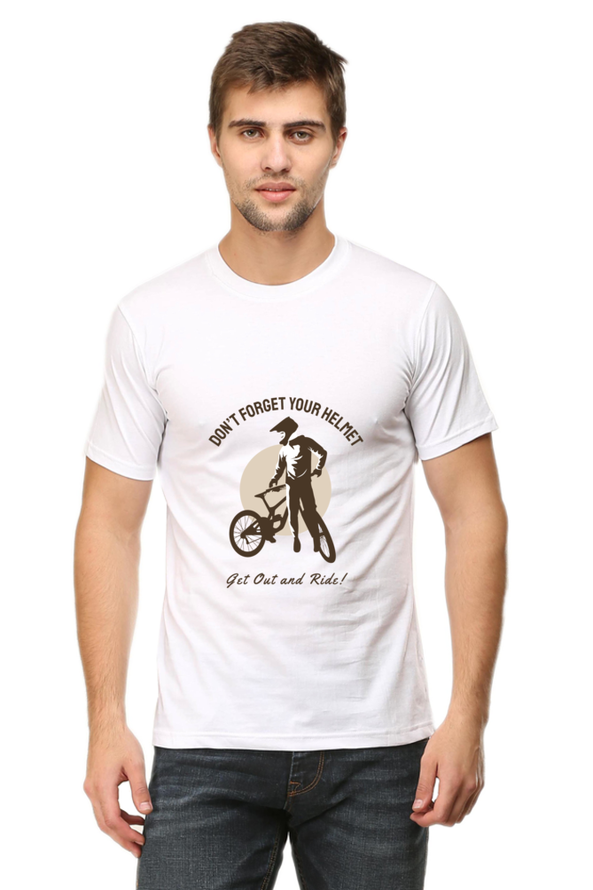 Men's Rider Cotton Round Neck T-Shirt - helmet