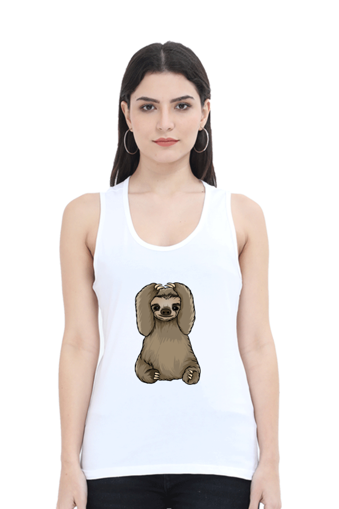 Women Sloth Tank Top - baby sloth