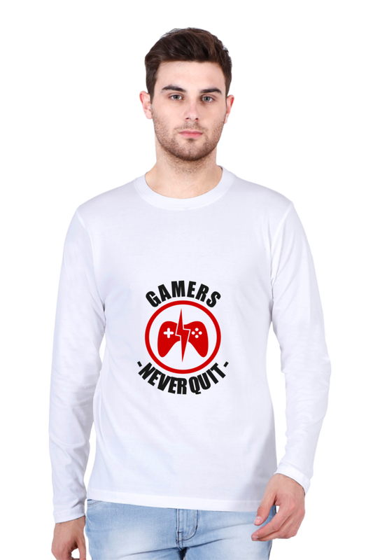 Men’s  Gamer Full Sleeve - T Shirt - Never Quit