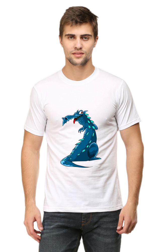 Men's Animal's & Monster's Cotton Round Neck T-Shirt - dinosaur