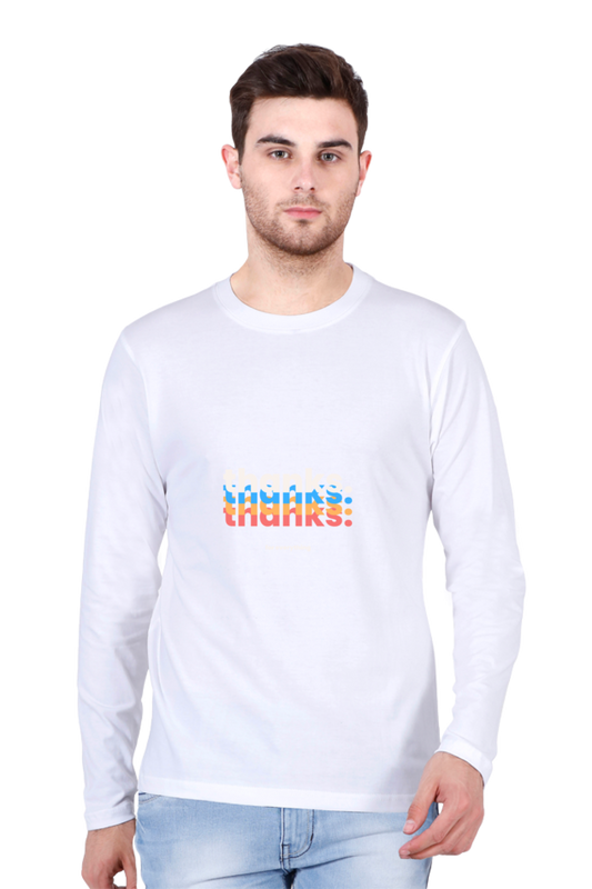 Men’s  Minimalistic Full Sleeve - T Shirt - Thanks