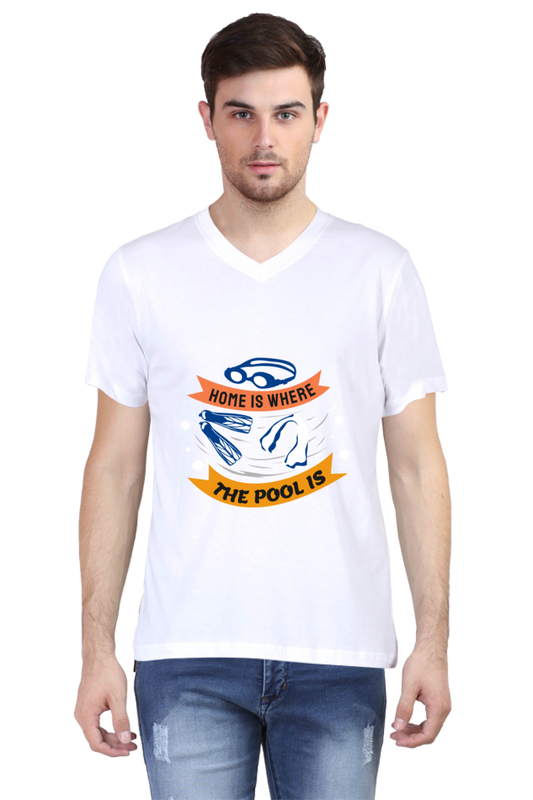Men's Swimming V Neck T-Shirt - The Pool