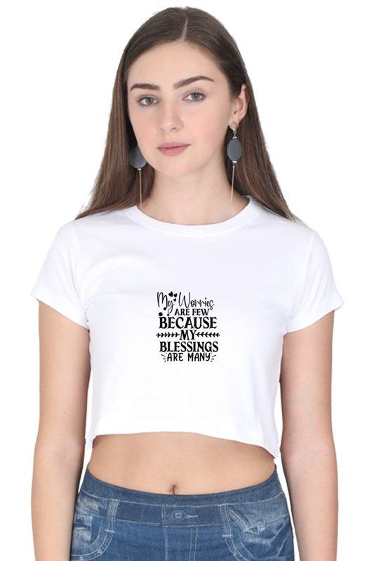 Women Motivational Crop Top - Blessings