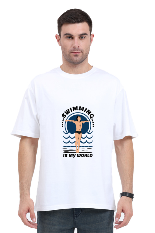 Men Swimming Oversized Classic T Shirt  - My World
