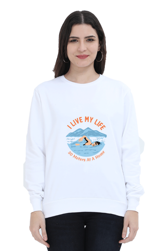 Women Swimming Sweatshirt - My Life