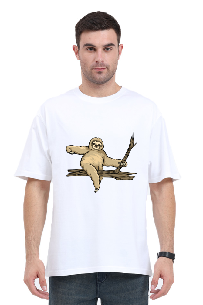 Men Sloth Oversized Classic T Shirt  - wood ride