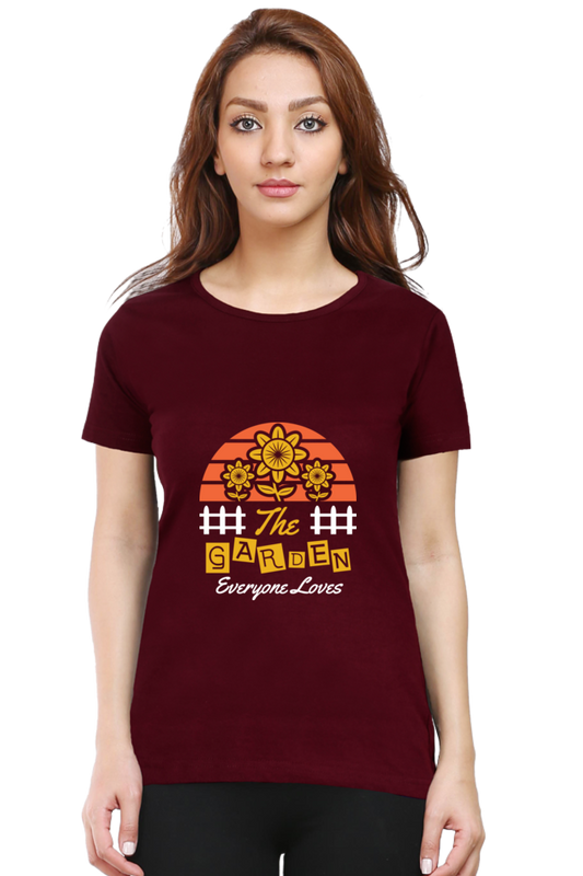 Women’s Round Neck Printed Gardening T-Shirts - everyone