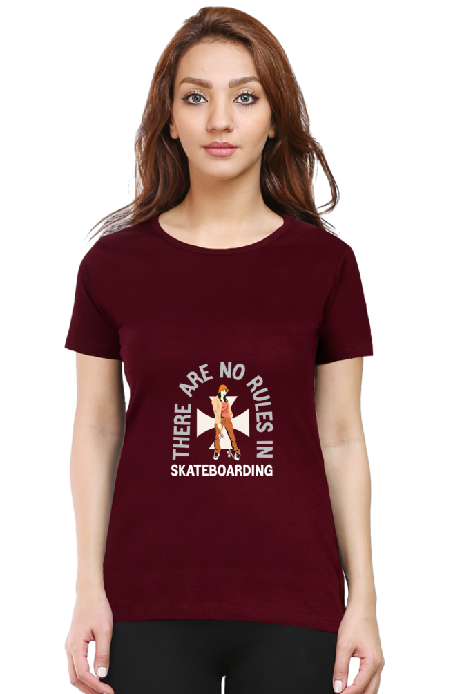Women  Skateboard Half Sleeve T-Shirt - No rules