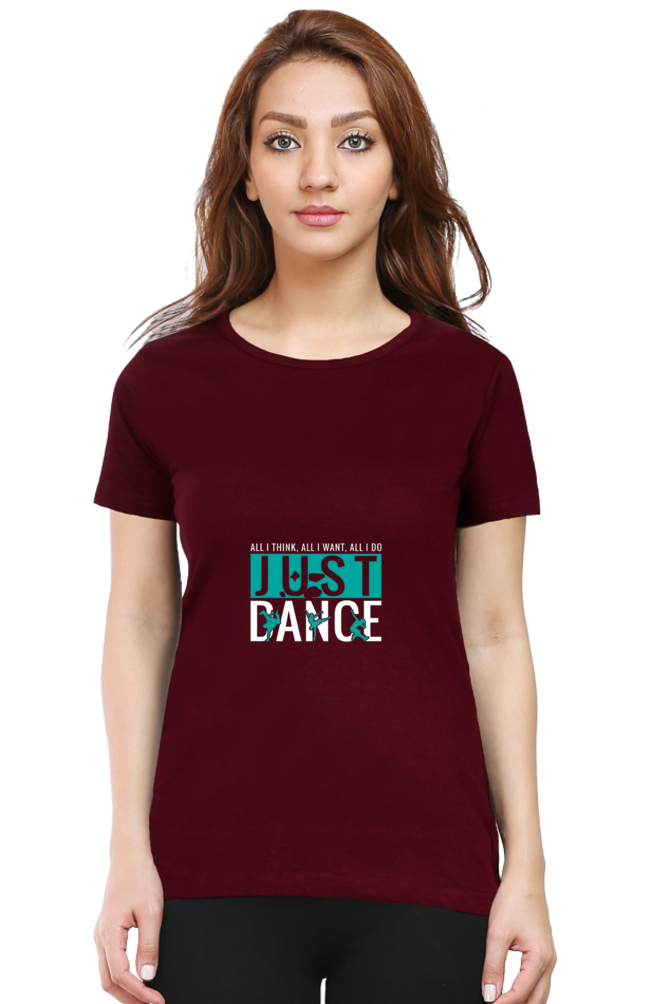 Women’s Round Neck Printed Dance T-Shirts - just dance