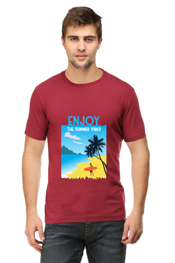 Men's Round Neck Summer T-Shirt - Vibe