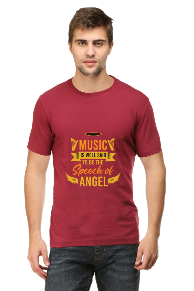 Music Unisex Cotton Round Neck T-shirt - Speech of Angle