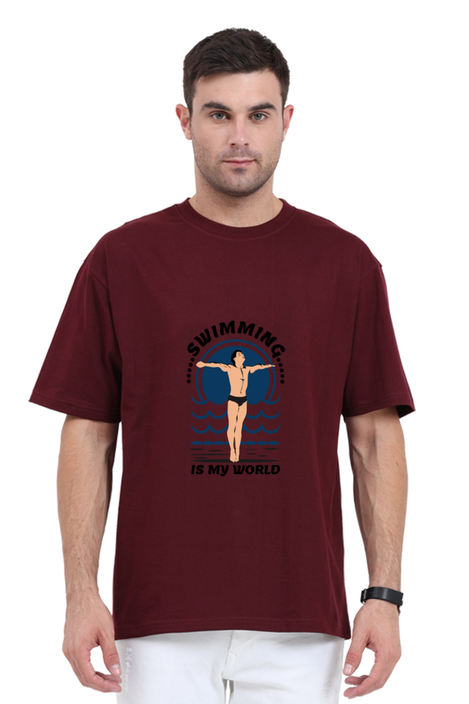 Men Swimming Oversized Classic T Shirt  - My World