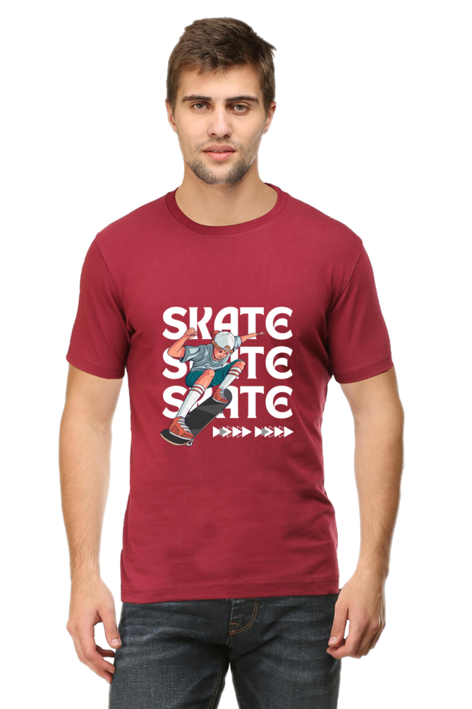 Skateboarding Unisex Cotton Round Neck T-shirt