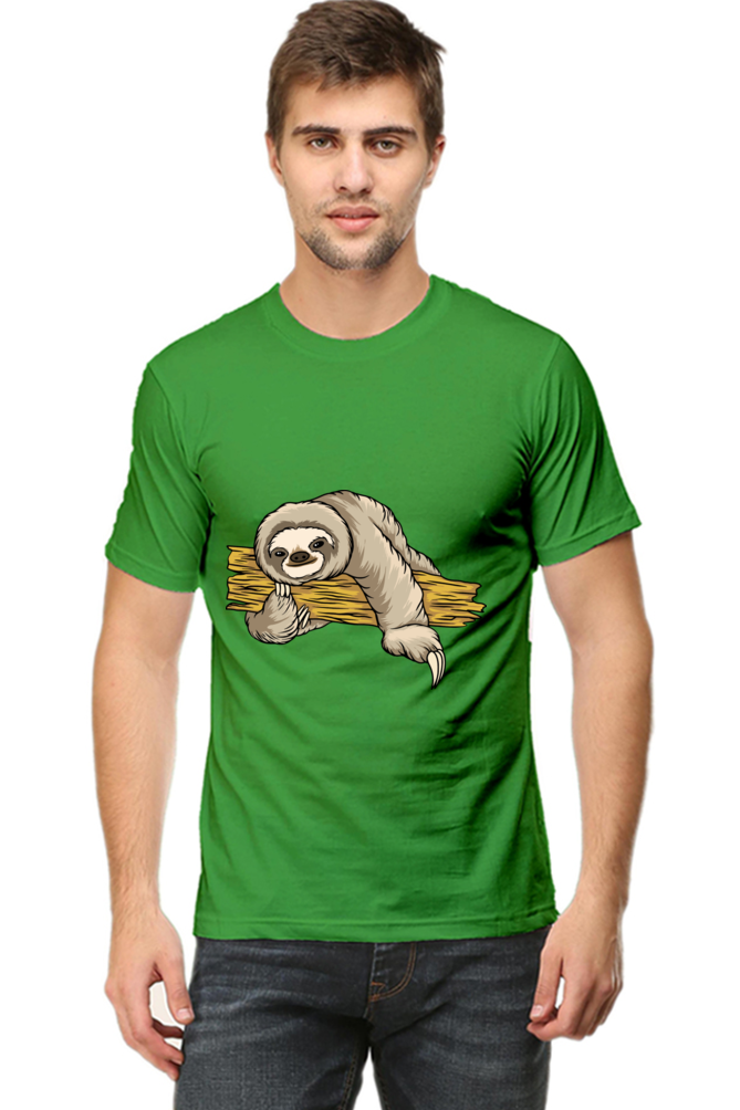 Men's Round Neck Sloth T-Shirt - Cuddle
