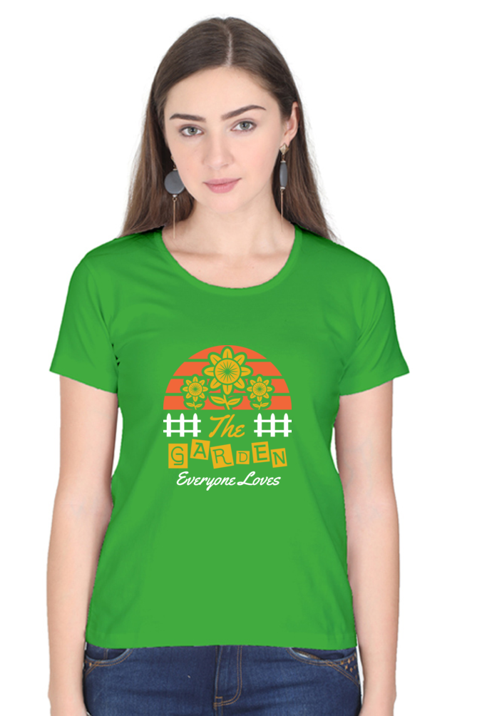 Women’s Round Neck Printed Gardening T-Shirts - everyone