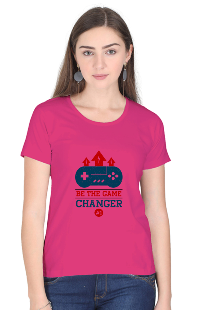 Women’s Round Neck Printed Gamer T-Shirts -  Changer