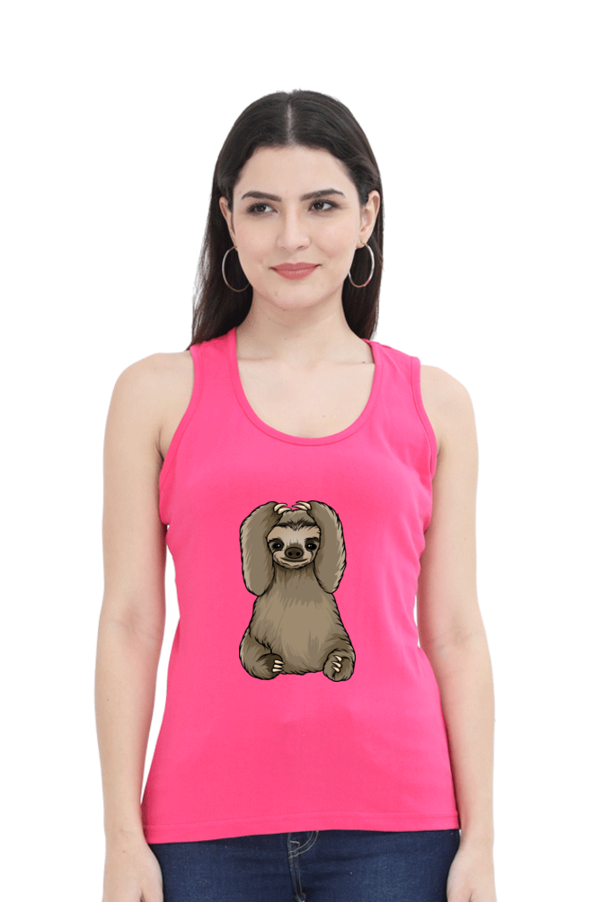 Women Sloth Tank Top - baby sloth