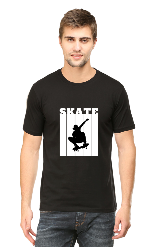 Skateboarding Unisex Cotton Round Neck T-shirt