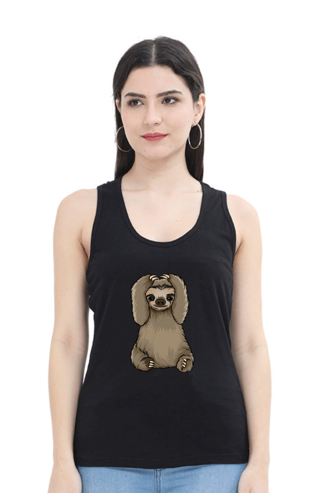 Women Sloth Tank Top - baby sloth