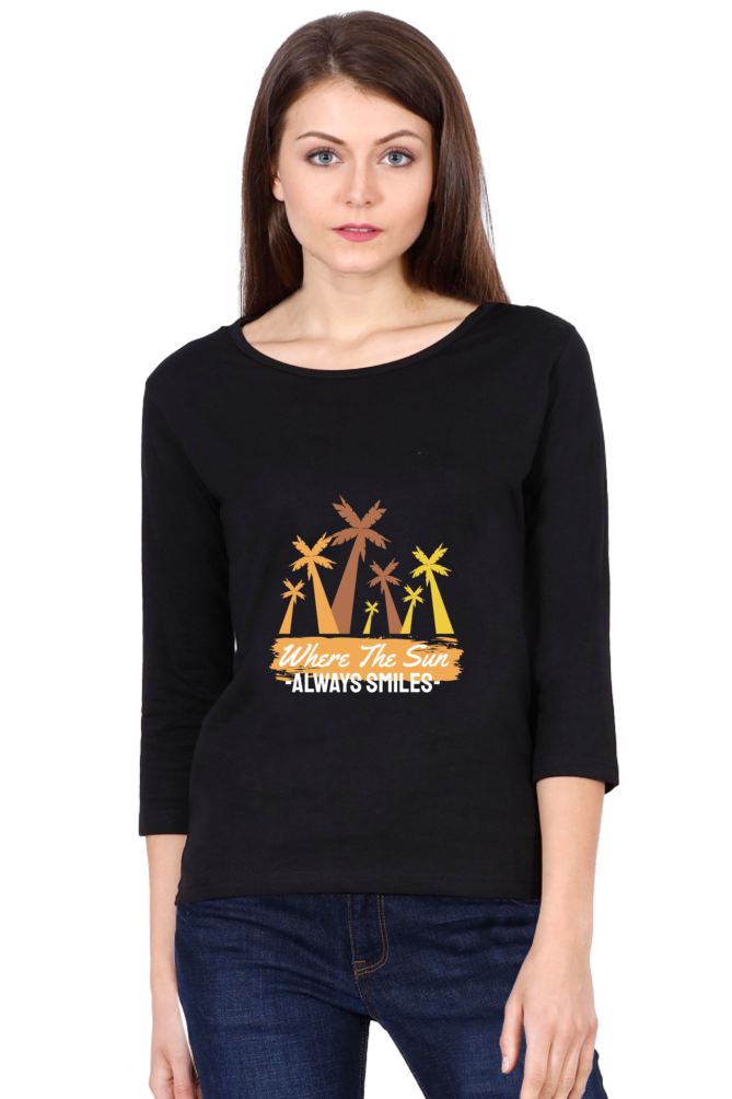 Women’s Full Sleeves Summer T-Shirts -  Always Smiles