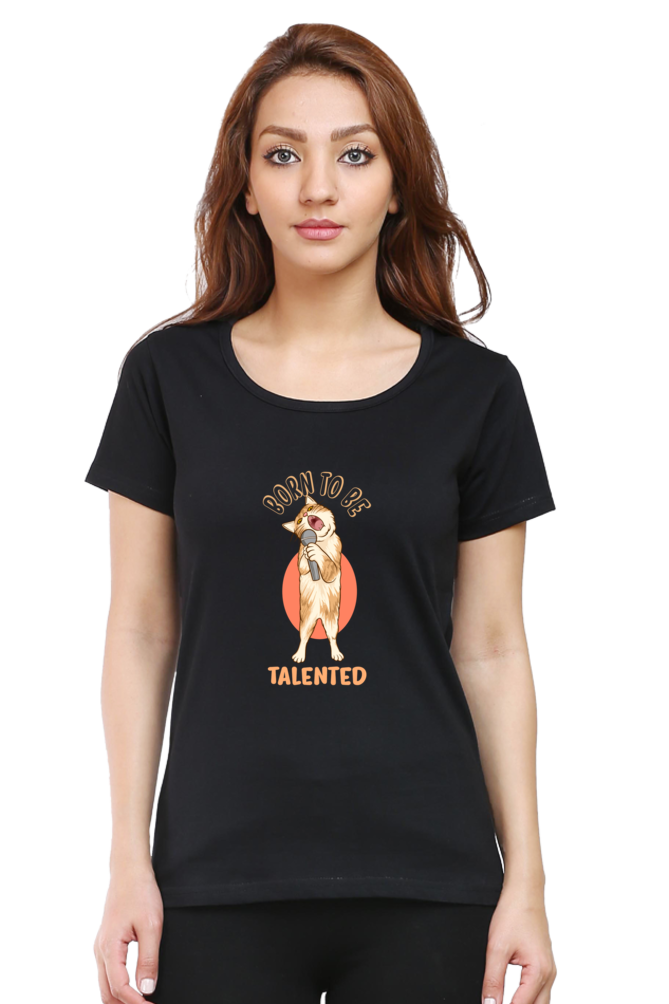 Women’s Round Neck Printed Funny & Queen SVG T-Shirts -  talented