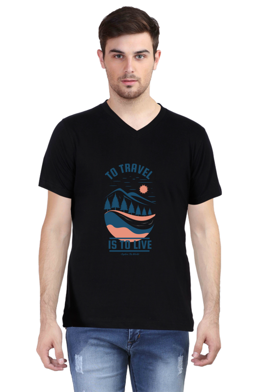 Men's Adventure V Neck T-Shirt - travel