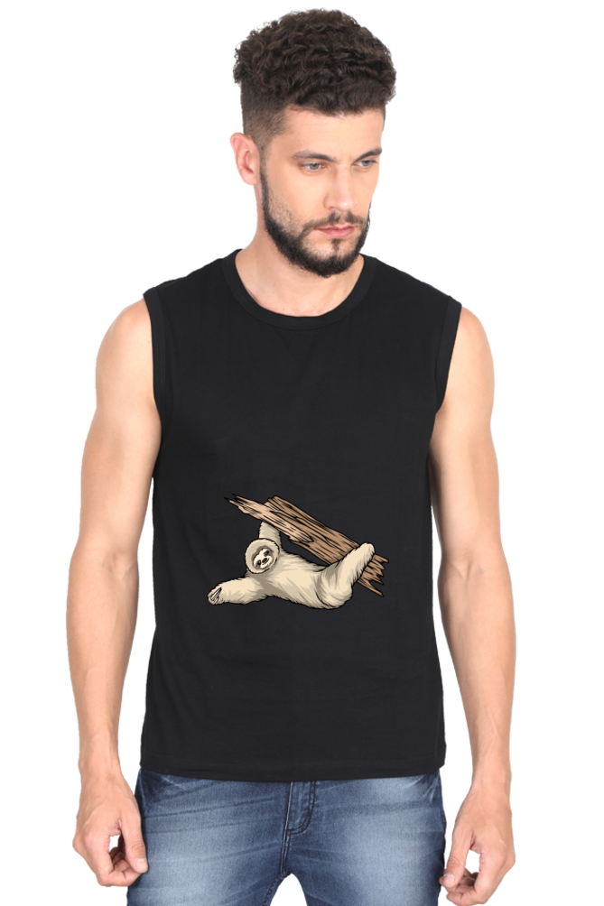Men’s Sloth Gym Vest - waving baby