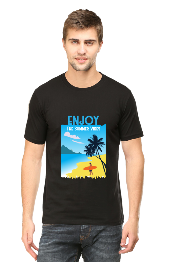 Men's Round Neck Summer T-Shirt - Vibe