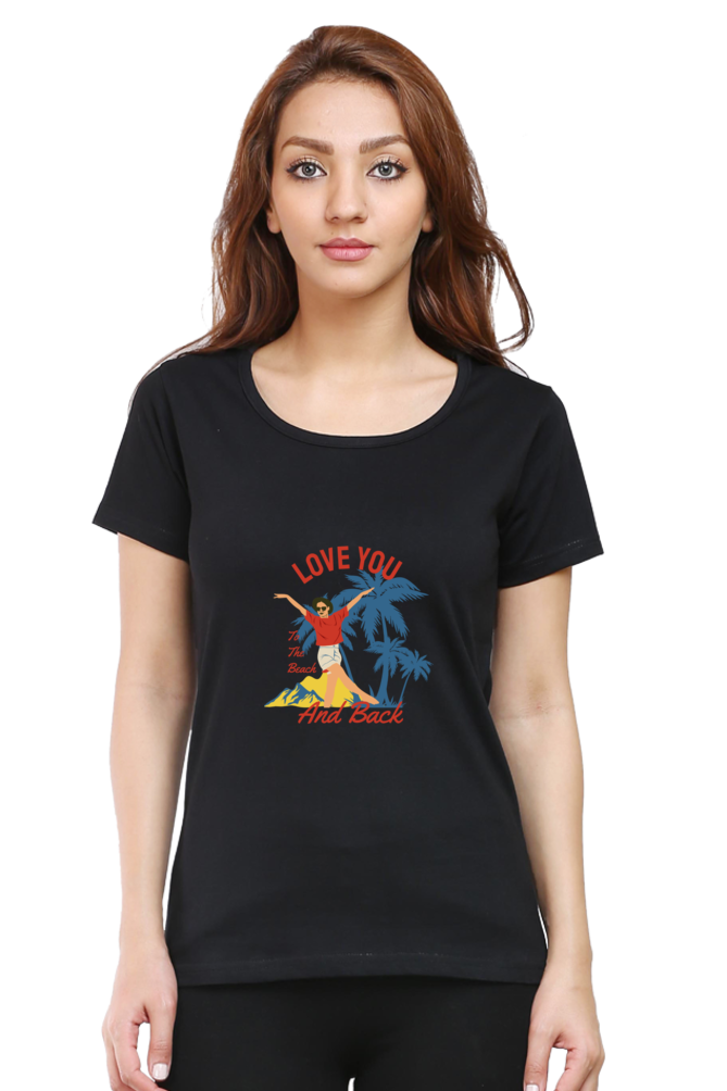 Women’s Round Neck Printed Summer T-Shirts - Beach & Back