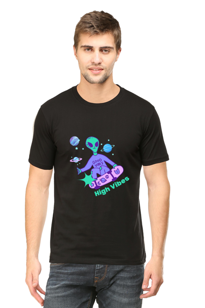 Men's Round Neck T-Shirt - High Vibes