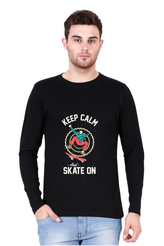 Men’s  Skateboard Full Sleeve - T Shirt  - Keep Calm