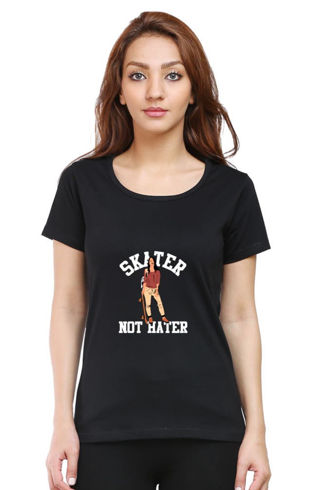 Women  Skateboard Half Sleeve T-Shirt -  Hater