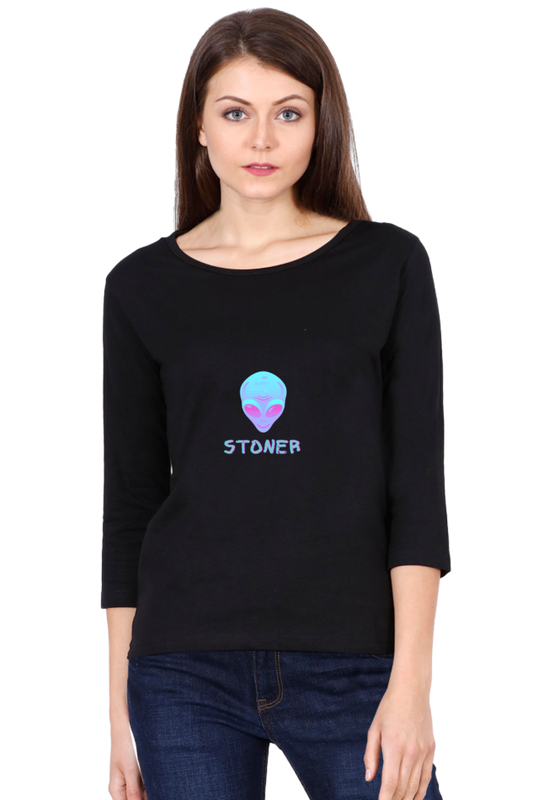 Women’s Full Sleeve T-Shirt - Alien Face