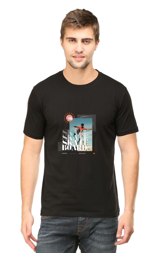 Skateboarding Unisex Cotton Round Neck T-shirt