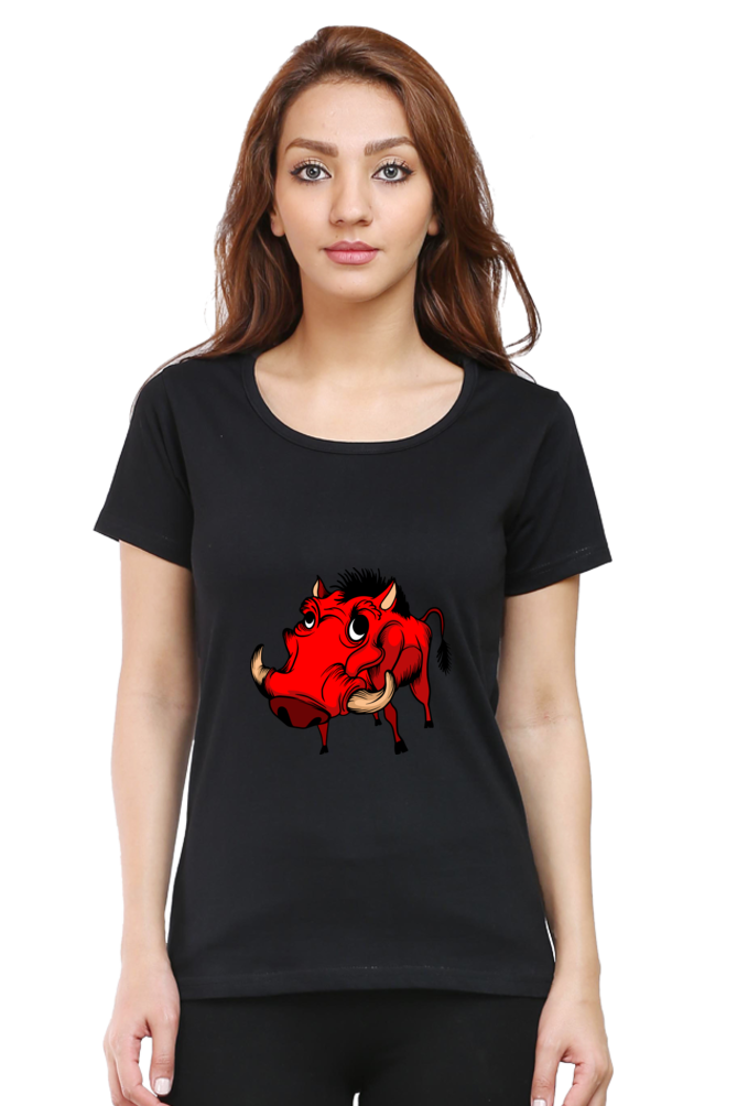 Women’s Round Neck Printed Animal's & Monster's T-Shirts -  monster rino