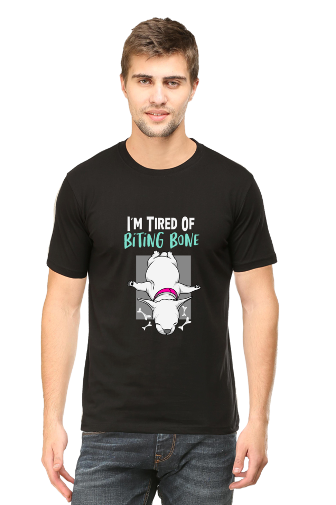 Men's Funny & Queen SVG Round Neck T-Shirt - biting