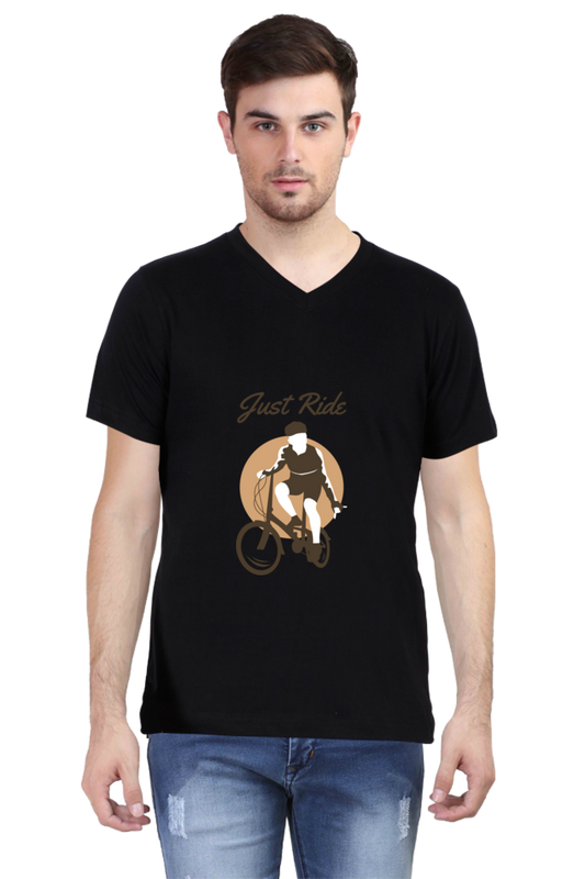 Men's BMX V Neck T-Shirt - just ride
