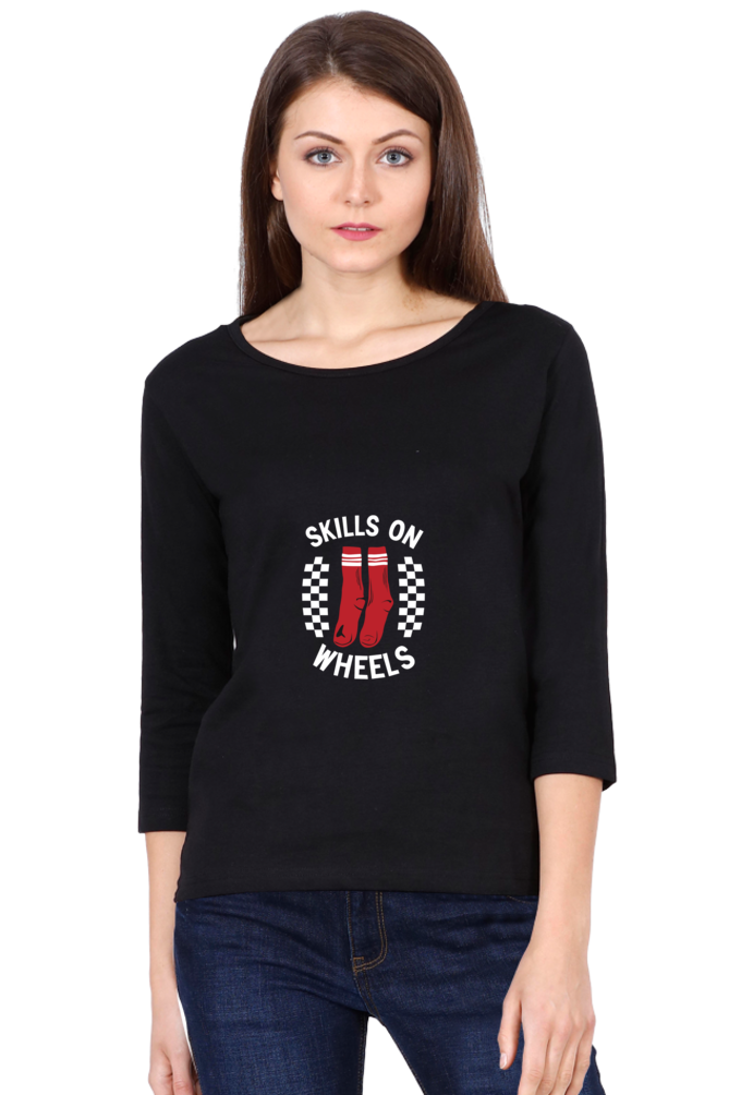 Women  Skateboard Full Sleeve T-Shirt - Wheels