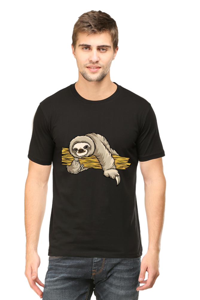 Men's Round Neck Sloth T-Shirt - Cuddle