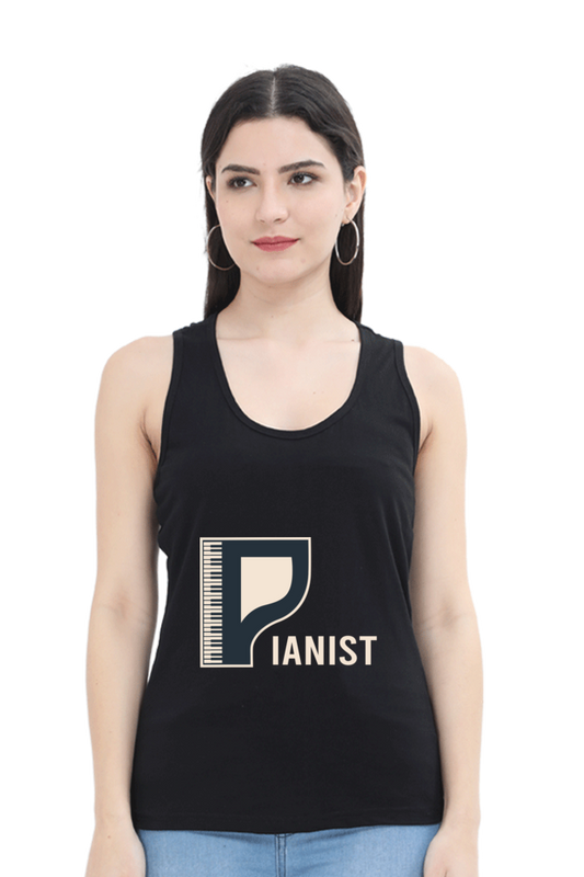 Women Music Tank Top - Pianist