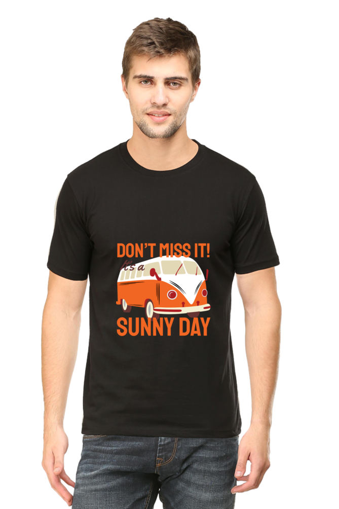 Men's Round Neck Summer T-Shirt - Sunny Day